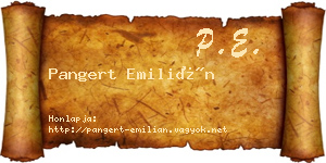 Pangert Emilián névjegykártya